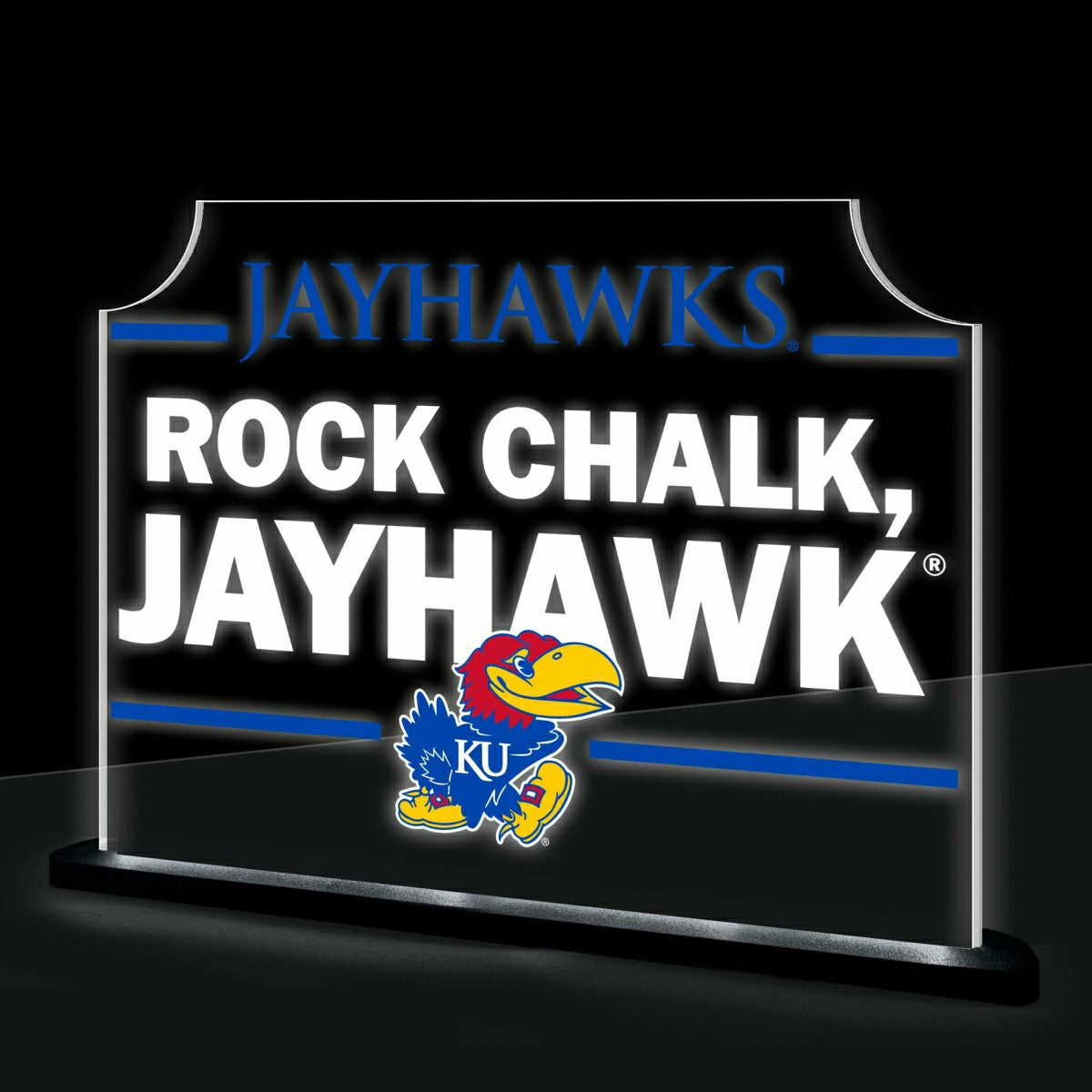 University of Kansas College Rectangle Desklite LED Decor - Collegiate Home