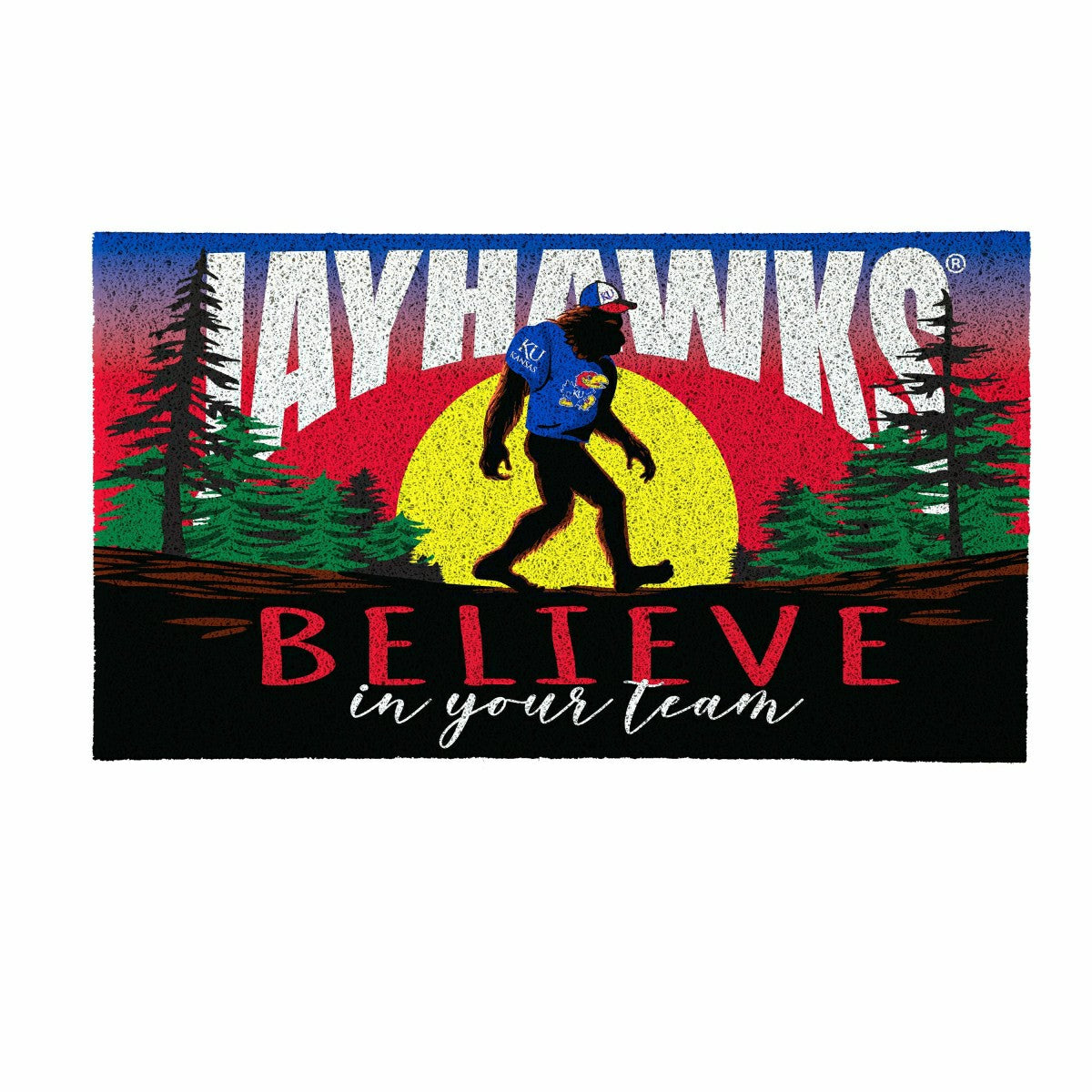 University of Kansas Bigfoot PVC Mat, 28"x16" - Collegiate