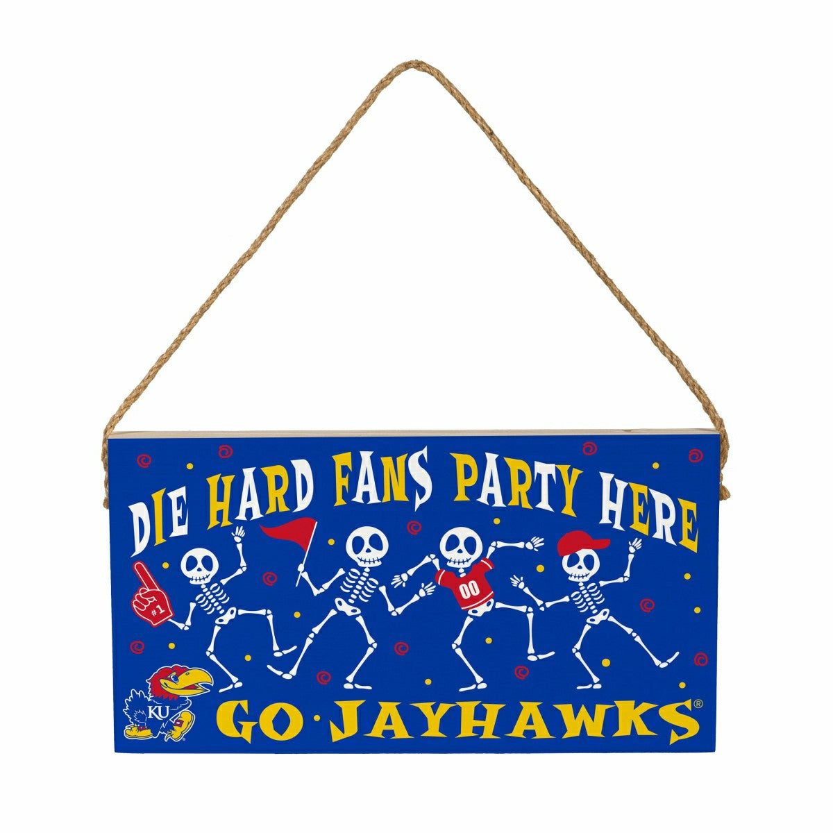 University of Kansas Halloween Wood Wall Sign, 6x11 - Collegiate Home