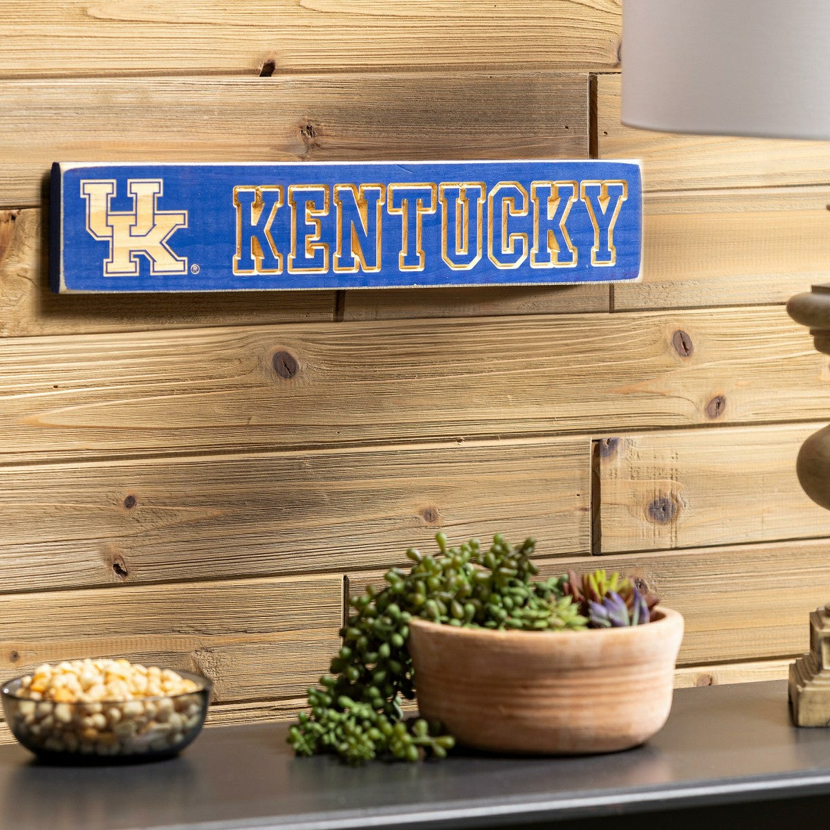 University of Kentucky Engraved Wood Sign, 3.5" x 18" - Collegiate Home