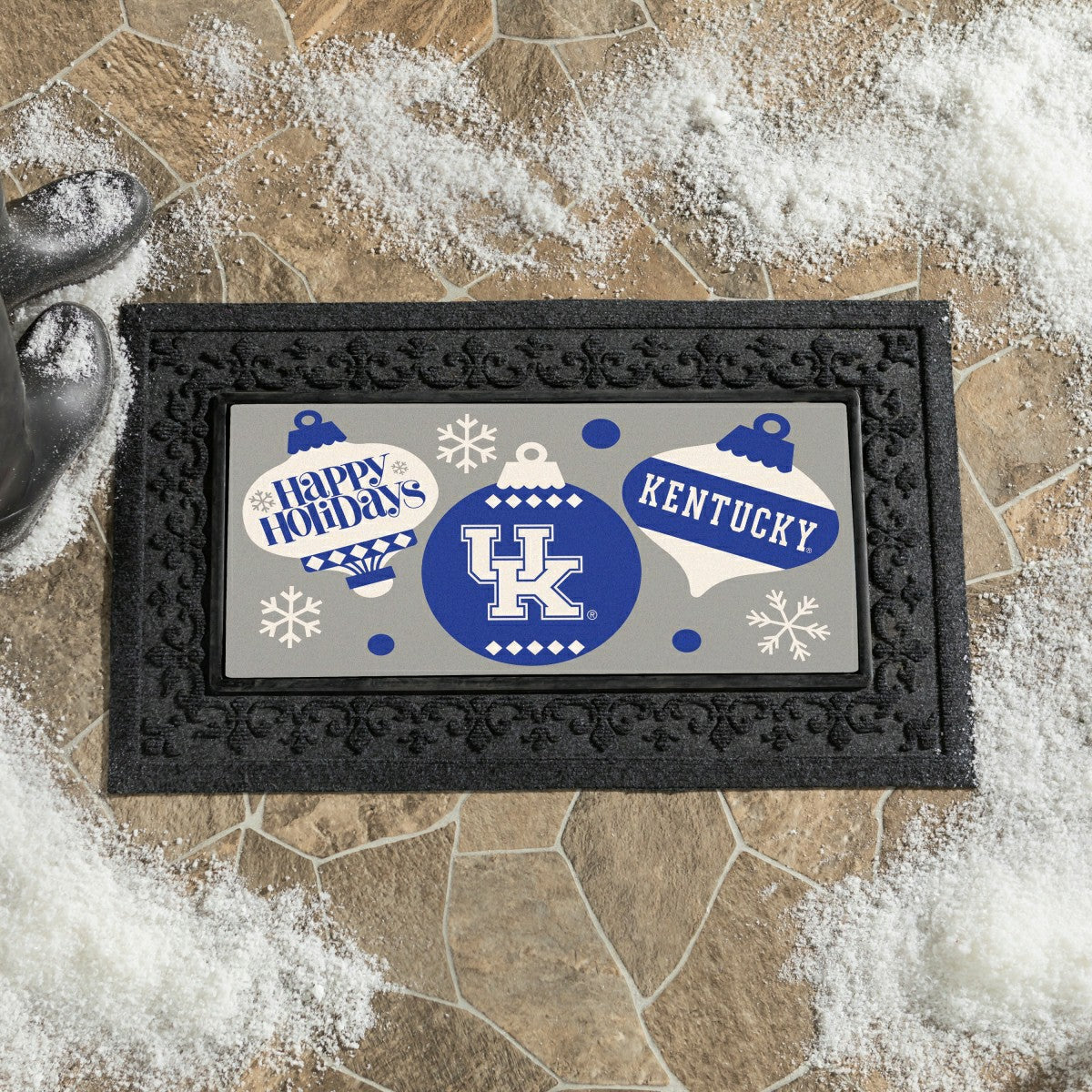University of Kentucky Holiday Flocked Coir Sassafras Switch Mat, 22"x - Collegiate
