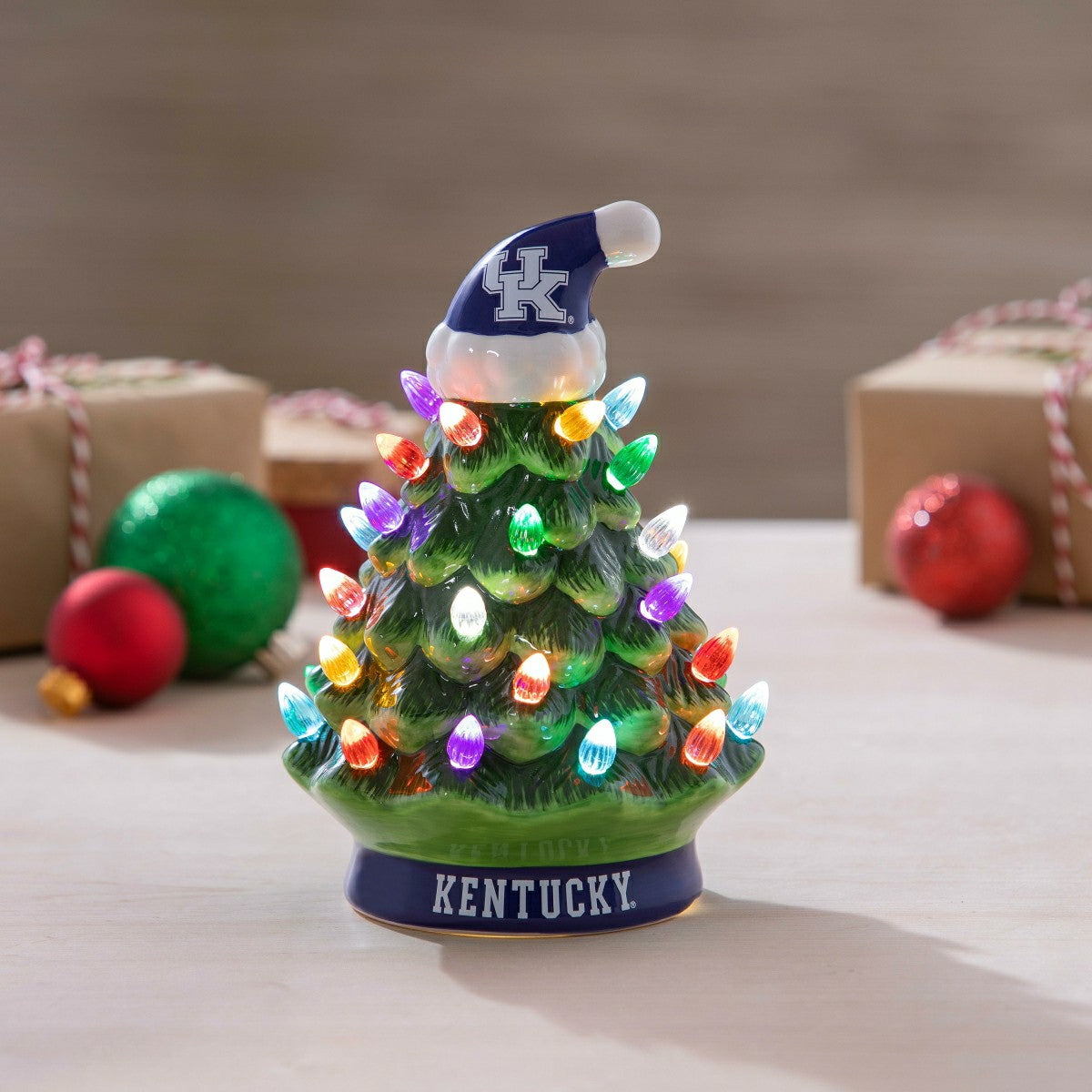 8" LED Ceramic Christmas Tree, University of Kentucky - Collegiate Home
