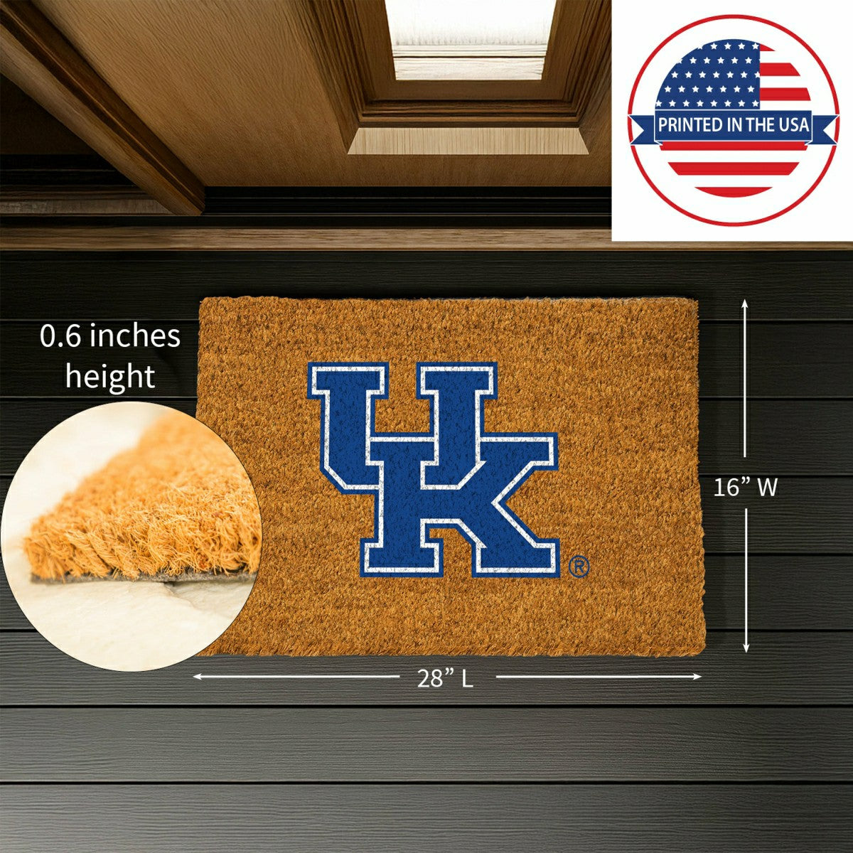 Coir Mat, 16"x28", University of Kentucky - Collegiate