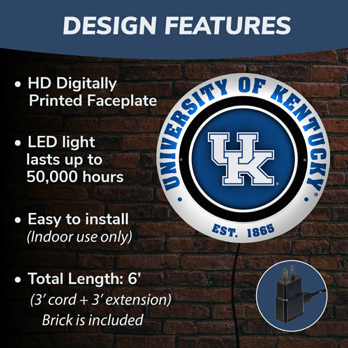 University of Kentucky, Metal Lite, Round - Collegiate