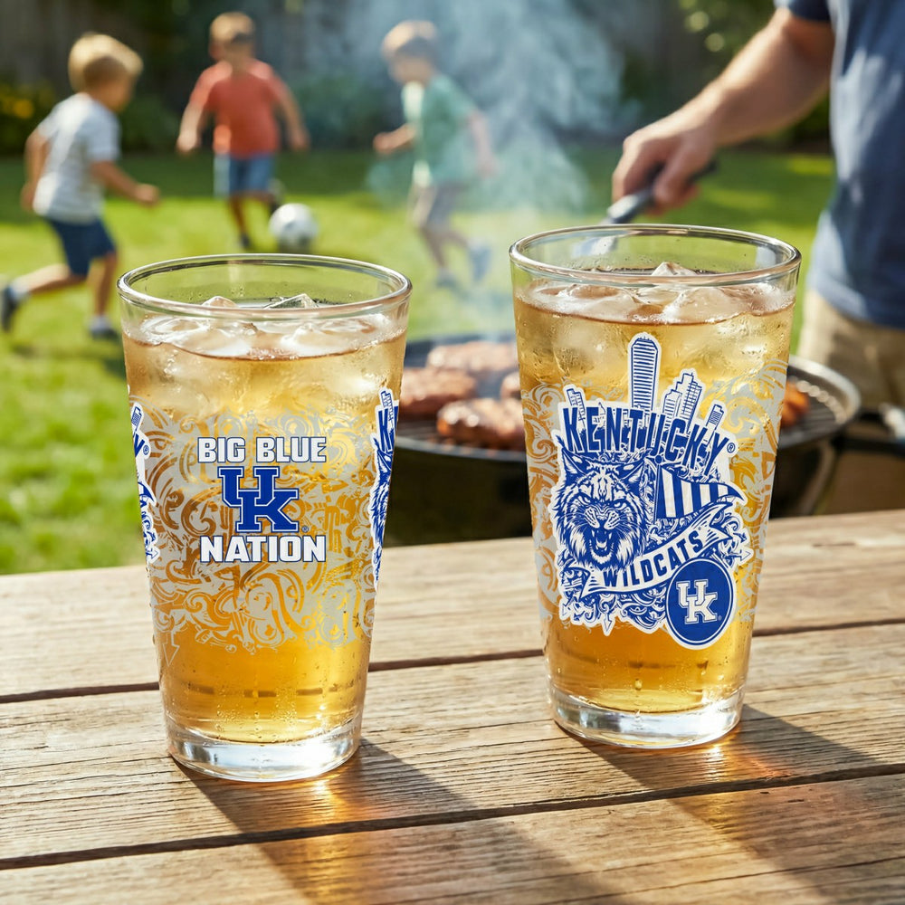 University of Kentucky 16oz Glass pint, Set of 2 - Collegiate Home