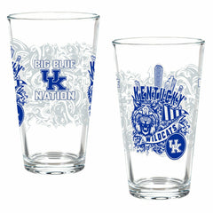 University of Kentucky 16oz Glass pint, Set of 2 - Collegiate Home