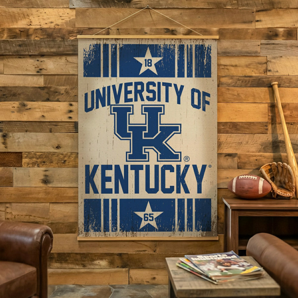 University of Kentucky, Canvas Wall Tapestry, Large, 54x36 - Collegiate Home