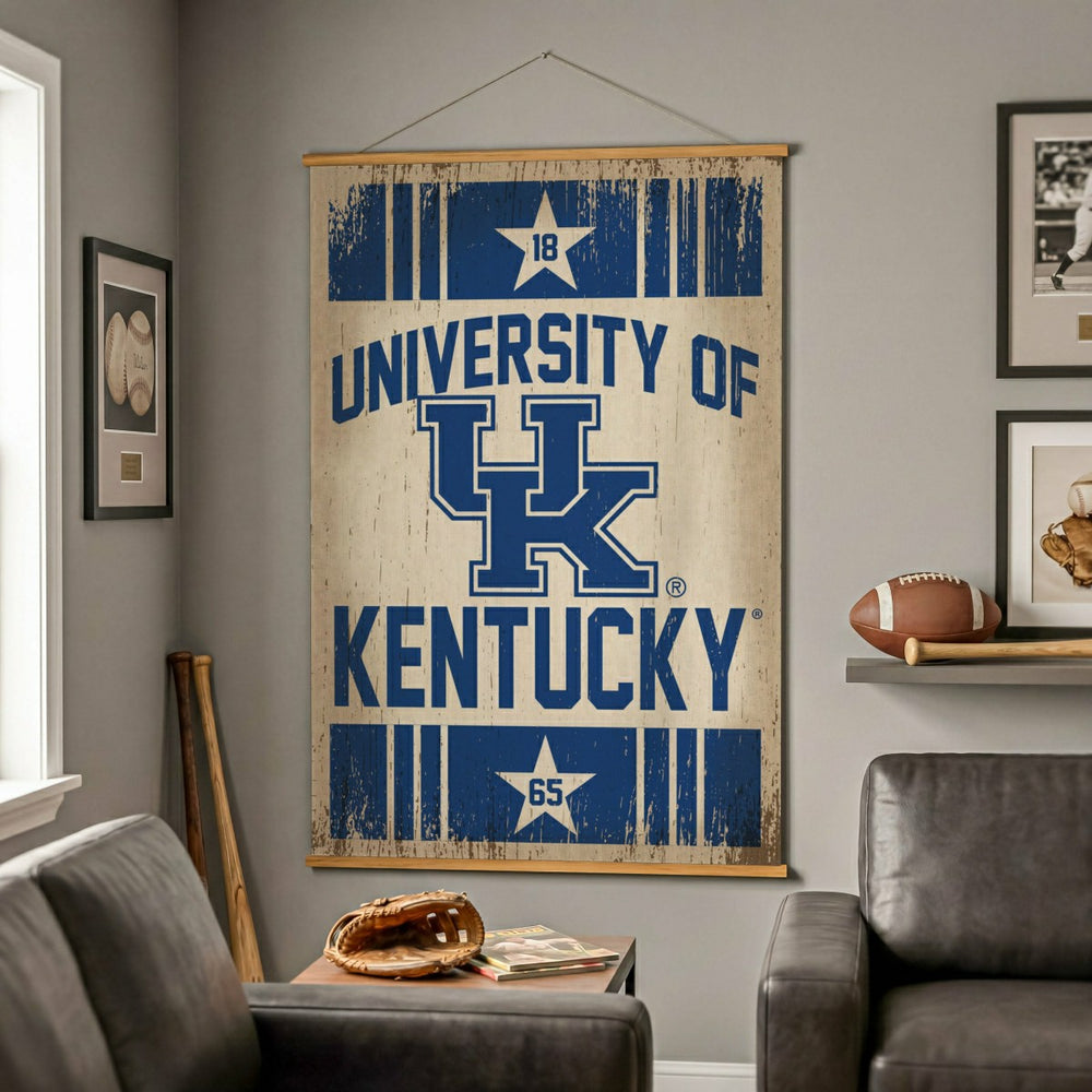 University of Kentucky, Canvas Wall Tapestry, Large, 54x36 - Collegiate Home