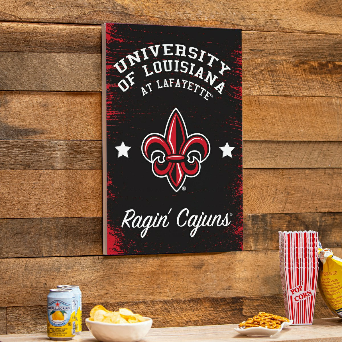 Louisiana at Lafayette University Wood Wall Sign, 16x24 - Collegiate Home