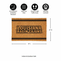 Louisiana at Lafayette University Large One Color Coir Mat, 36"x24" - Collegiate