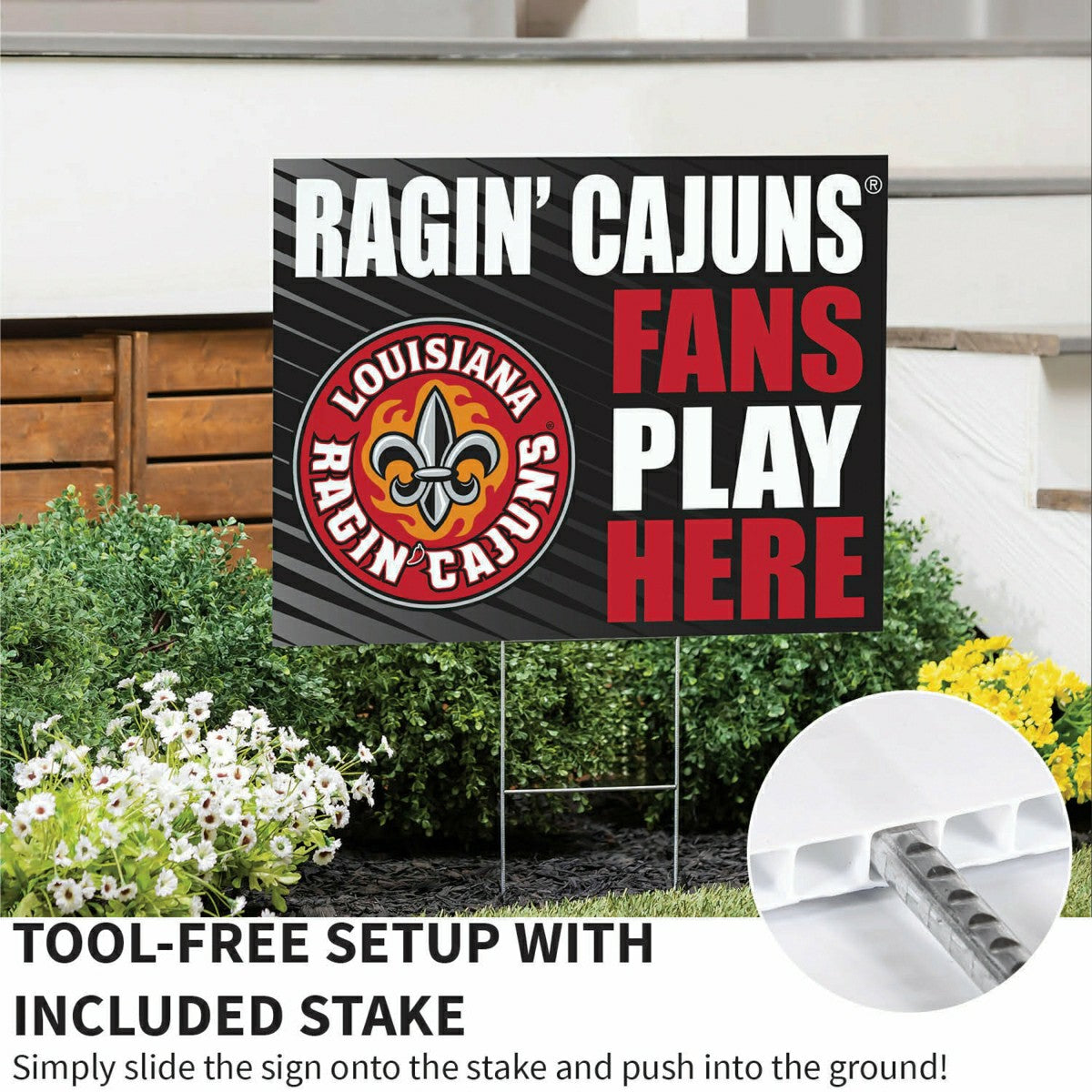 Louisiana at Lafayette University Coroplast Yard Sign "Fans Play Here" - Collegiate Home