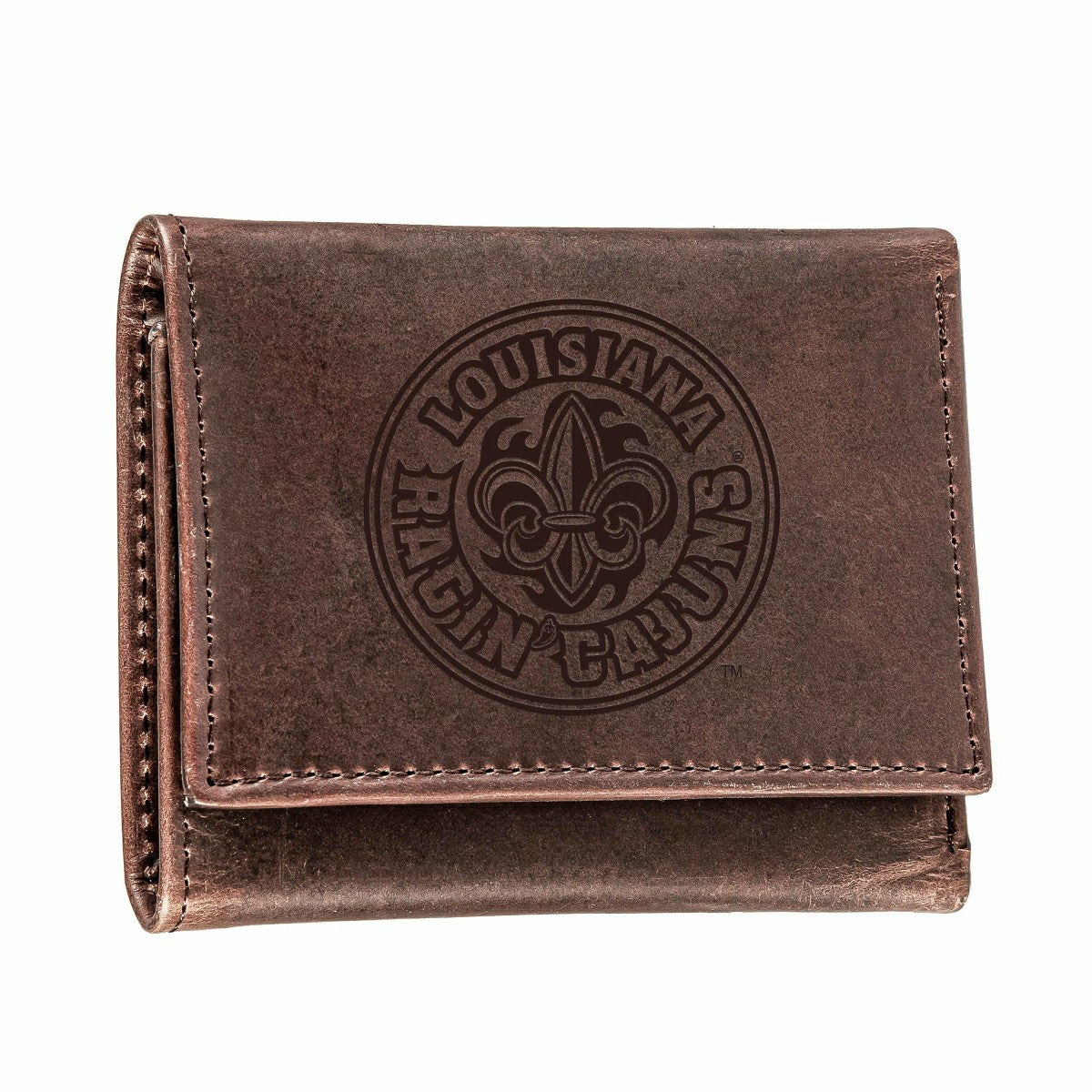 University of Louisiana at Lafayette, Tri-Fold Wallet, Brown, CH, 100% - Collegiate Home
