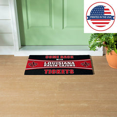 28" x 16" PVC Trapper Mat, Come Back with Tickets, University of Louis - Collegiate