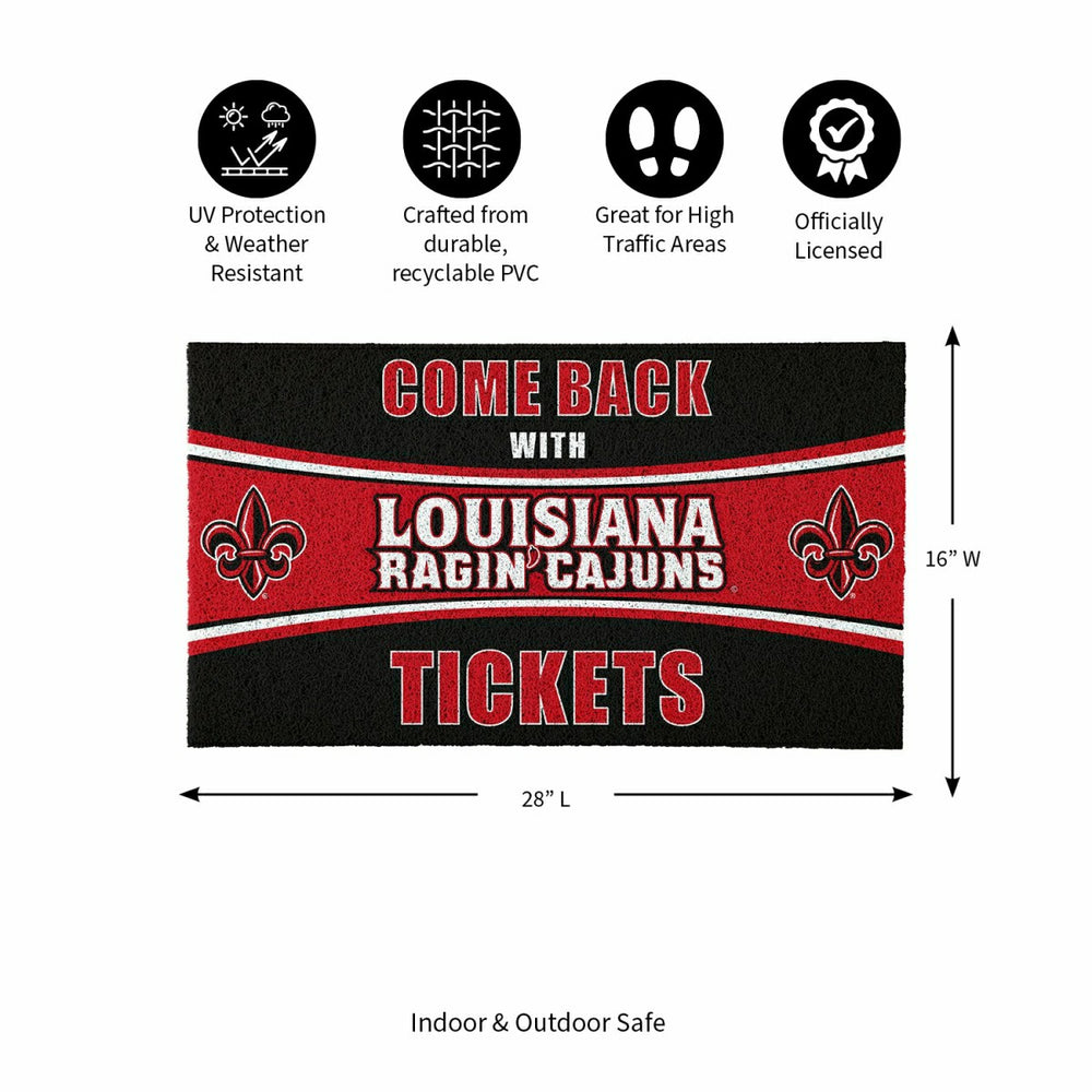 28" x 16" PVC Trapper Mat, Come Back with Tickets, University of Louis - Collegiate