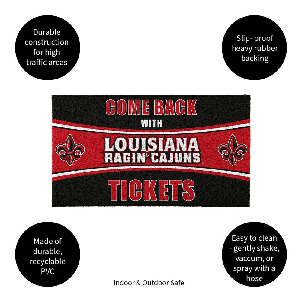 28" x 16" PVC Trapper Mat, Come Back with Tickets, University of Louis - Collegiate