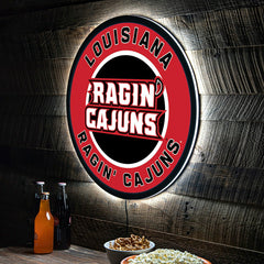 LED Wall Decor, Round, University of Louisiana-Lafayette - Collegiate Home