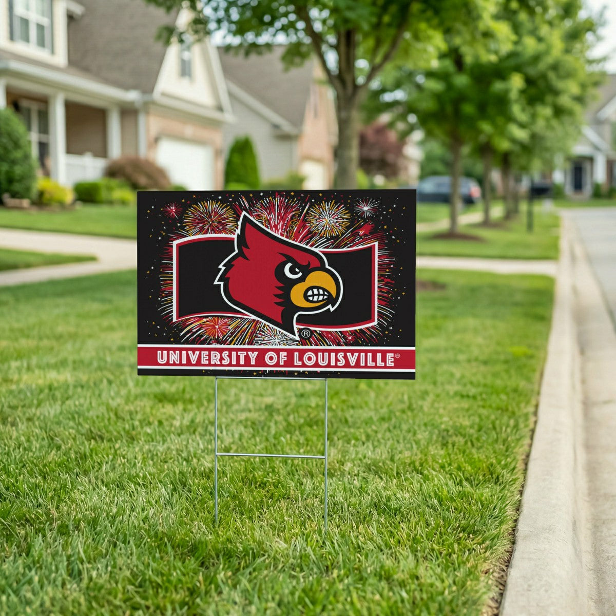 University of Louisville Yard Sign, Patriotic - Collegiate Home