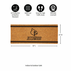 University of Louisville Extra Large One Color Coir Mat, 60"x24" - Collegiate