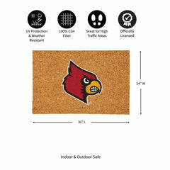 University of Louisville Large Full Color Coir Mat, 36"x24" - Collegiate