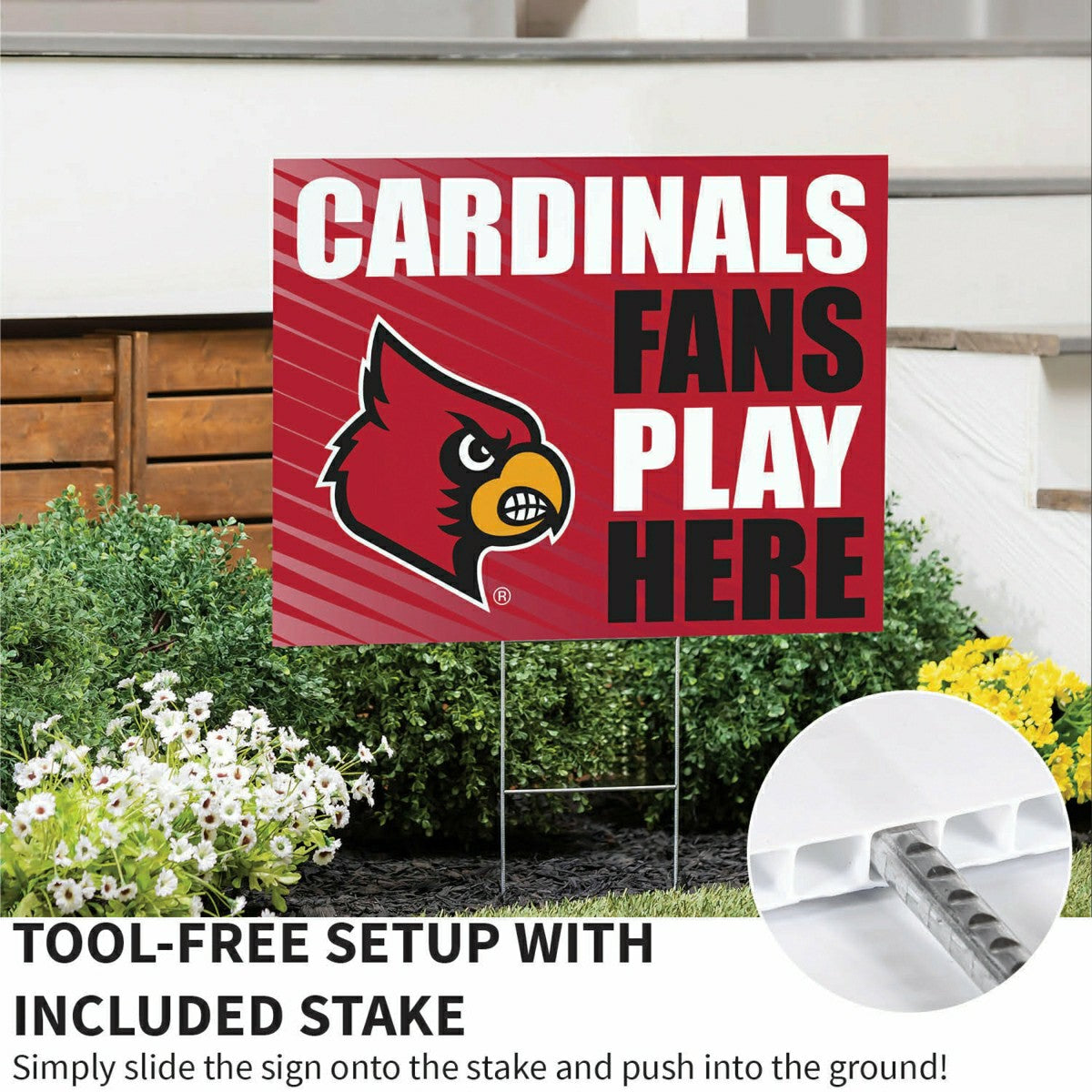 University of Louisville Coroplast Yard Sign "Fans Play Here" - Collegiate Home
