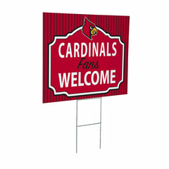 University of Louisville Coroplast Yard Sign, "Fans Welcome" - Collegiate Home