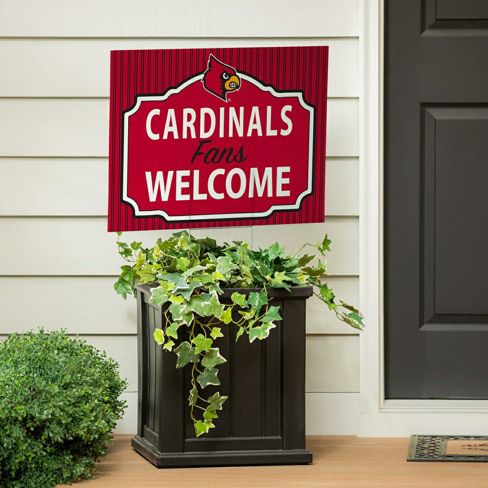University of Louisville Coroplast Yard Sign, "Fans Welcome" - Collegiate Home