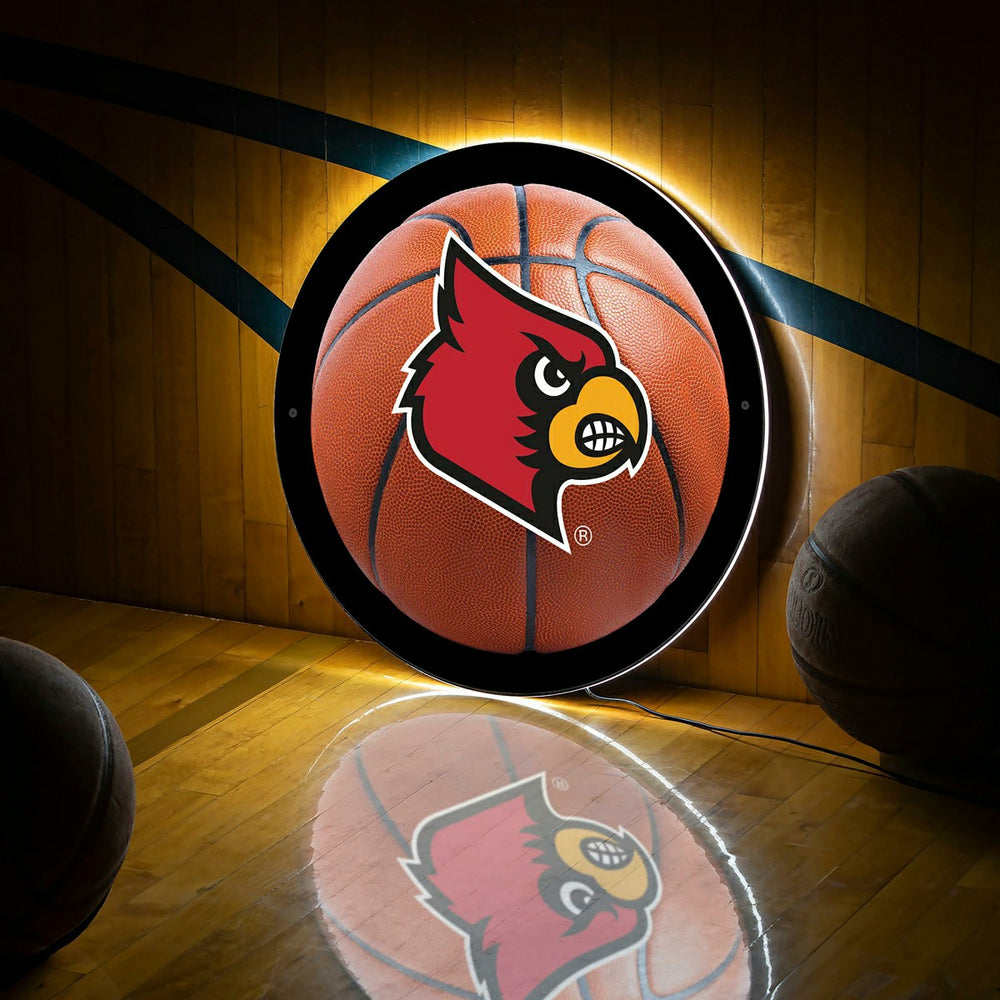 LED Wall Decor, Round, Med, Univ. of Louisville, Basketball - Collegiate Home