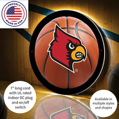 LED Wall Decor, Round, Med, Univ. of Louisville, Basketball - Collegiate Home
