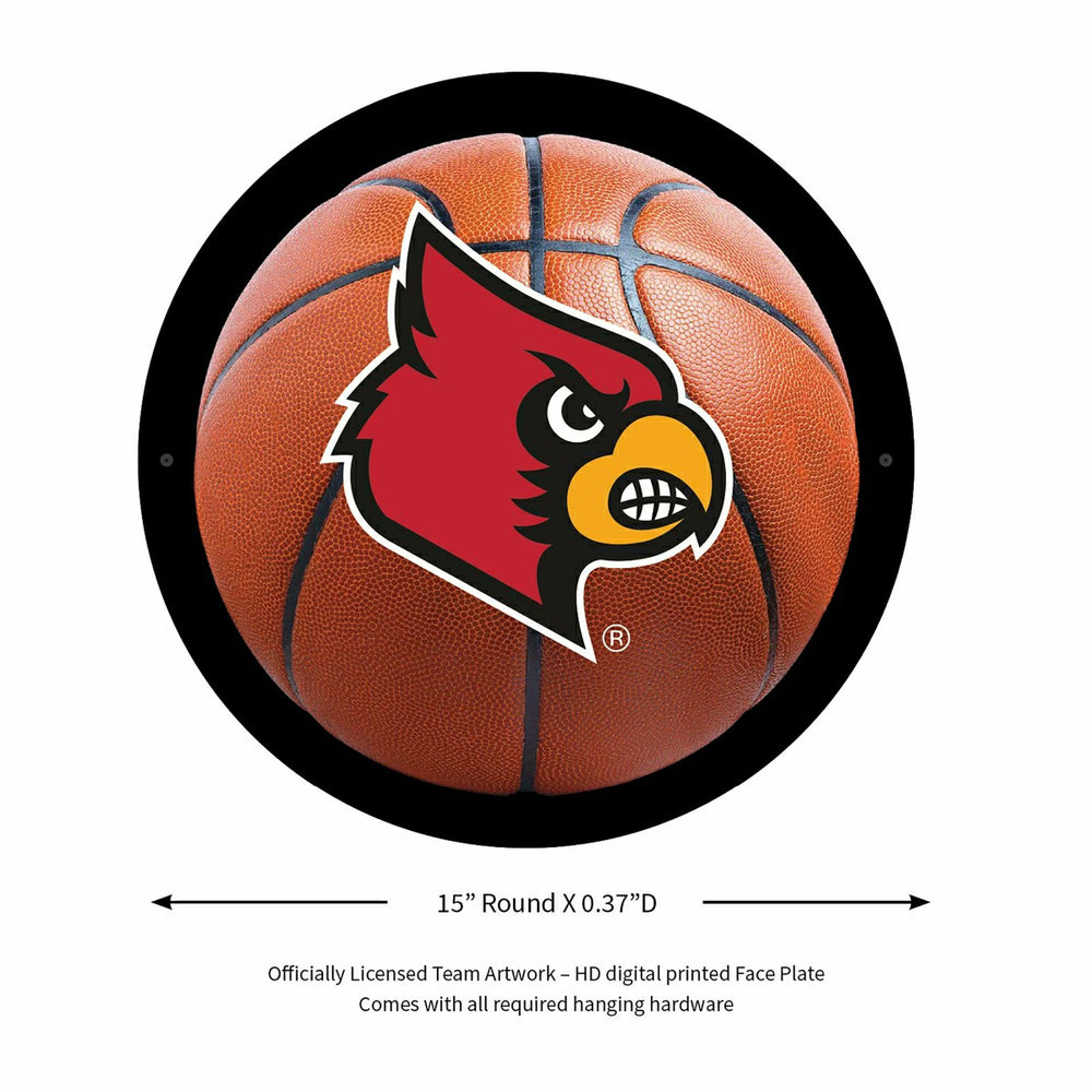 LED Wall Decor, Round, Med, Univ. of Louisville, Basketball - Collegiate Home