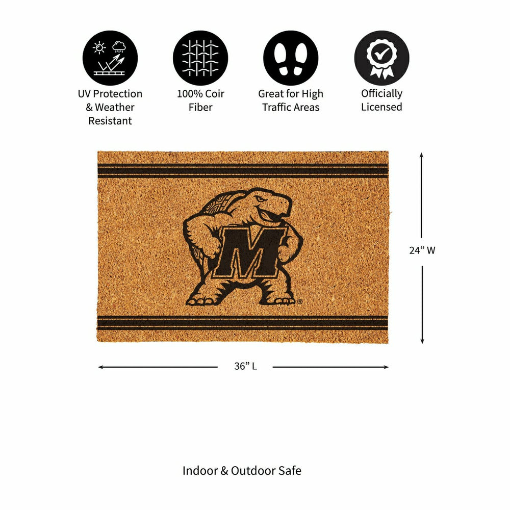 University of Maryland Large One Color Coir Mat, 36"x24" - Collegiate