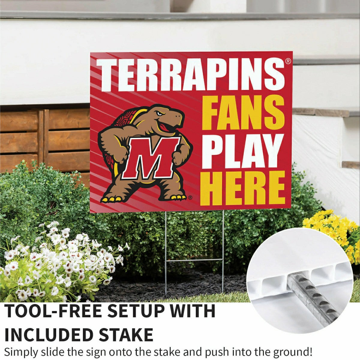 University of Maryland Coroplast Yard Sign "Fans Play Here" - Collegiate Home