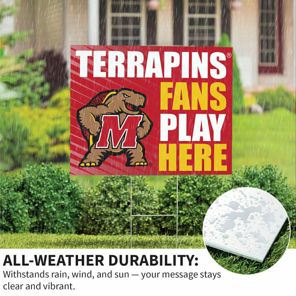 University of Maryland Coroplast Yard Sign "Fans Play Here" - Collegiate Home