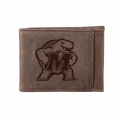 Front Pocket Wallet w/ RFID Blocking, University of Maryland, Brown - Collegiate Home