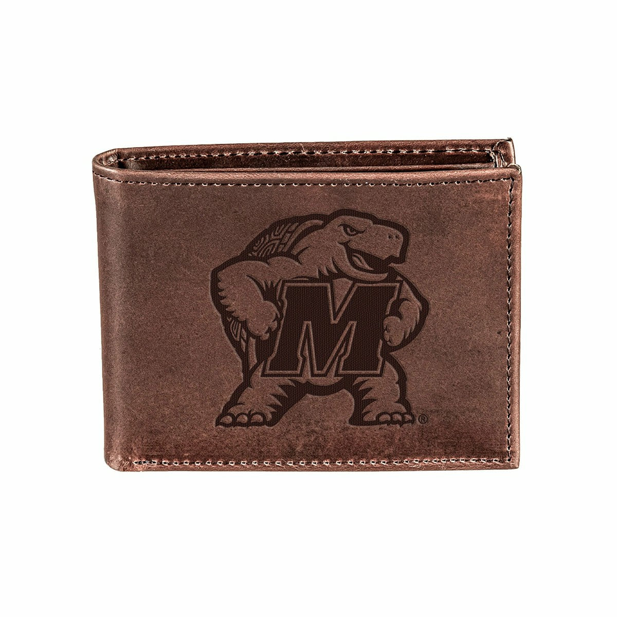 University of Maryland, Bi-Fold Wallet, Brown, CH, 100% Genuine Leathe - Collegiate Home
