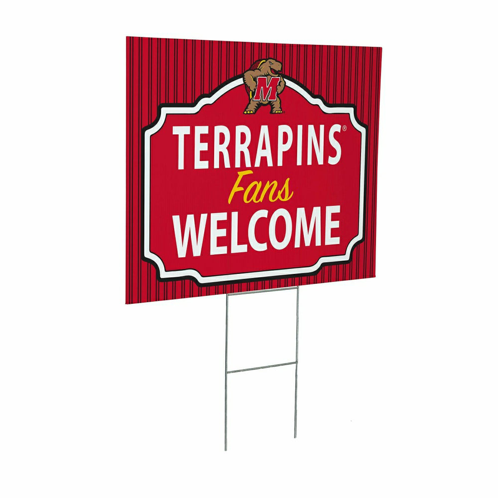 University of Maryland Coroplast Yard Sign, "Fans Welcome" - Collegiate Home