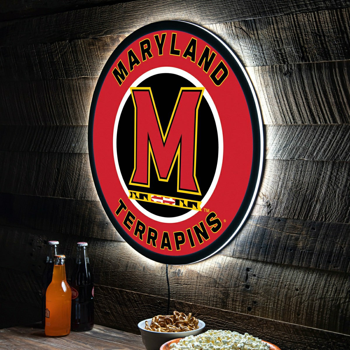 LED Wall Decor, Round, University of Maryland - Collegiate Home