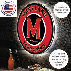 LED Wall Decor, Round, University of Maryland - Collegiate Home
