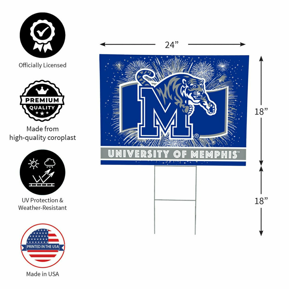 University of Memphis Yard Sign, Patriotic - Collegiate Home