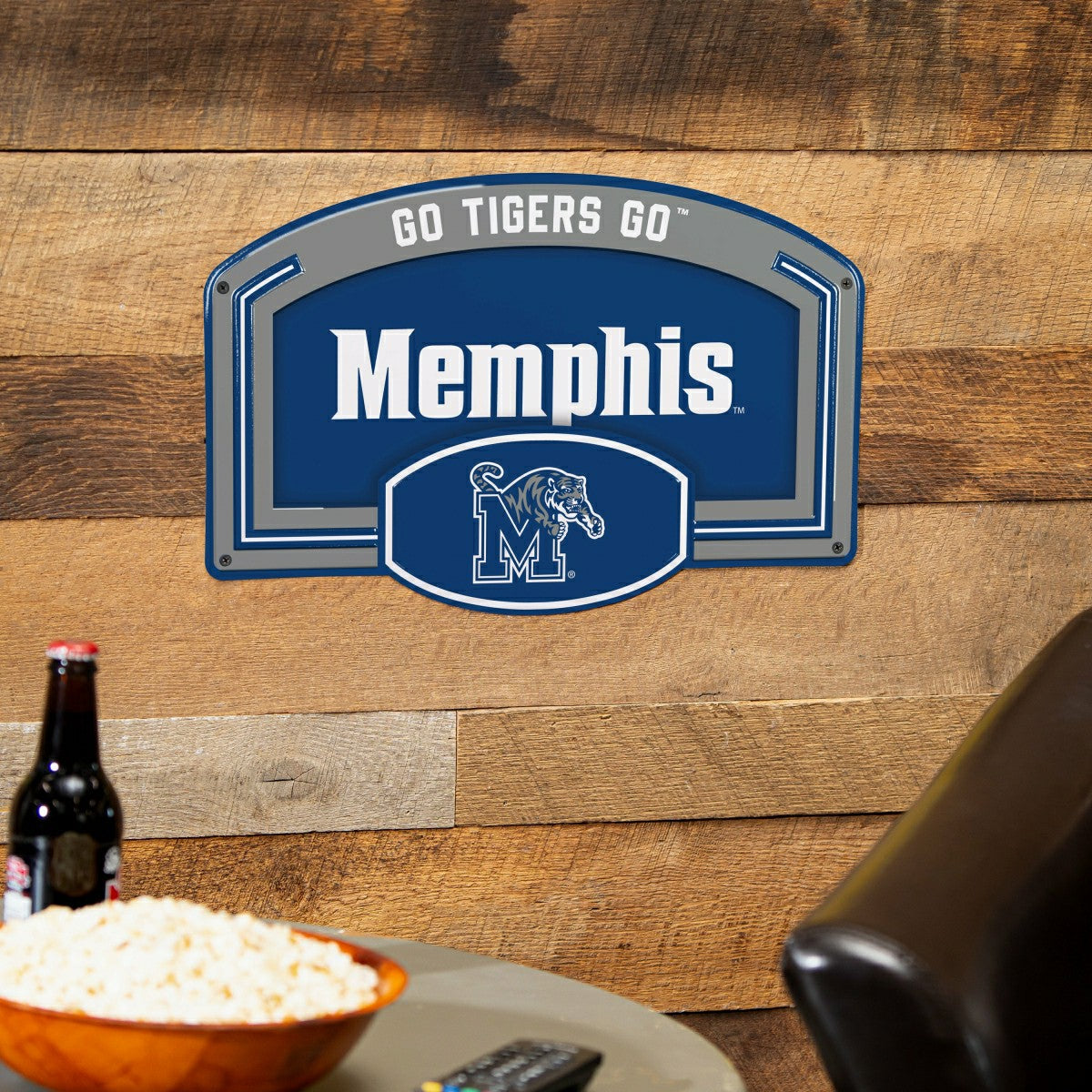 University of Memphis USA Embossed Steel Wall Sign, 11" x 17" - Collegiate Home