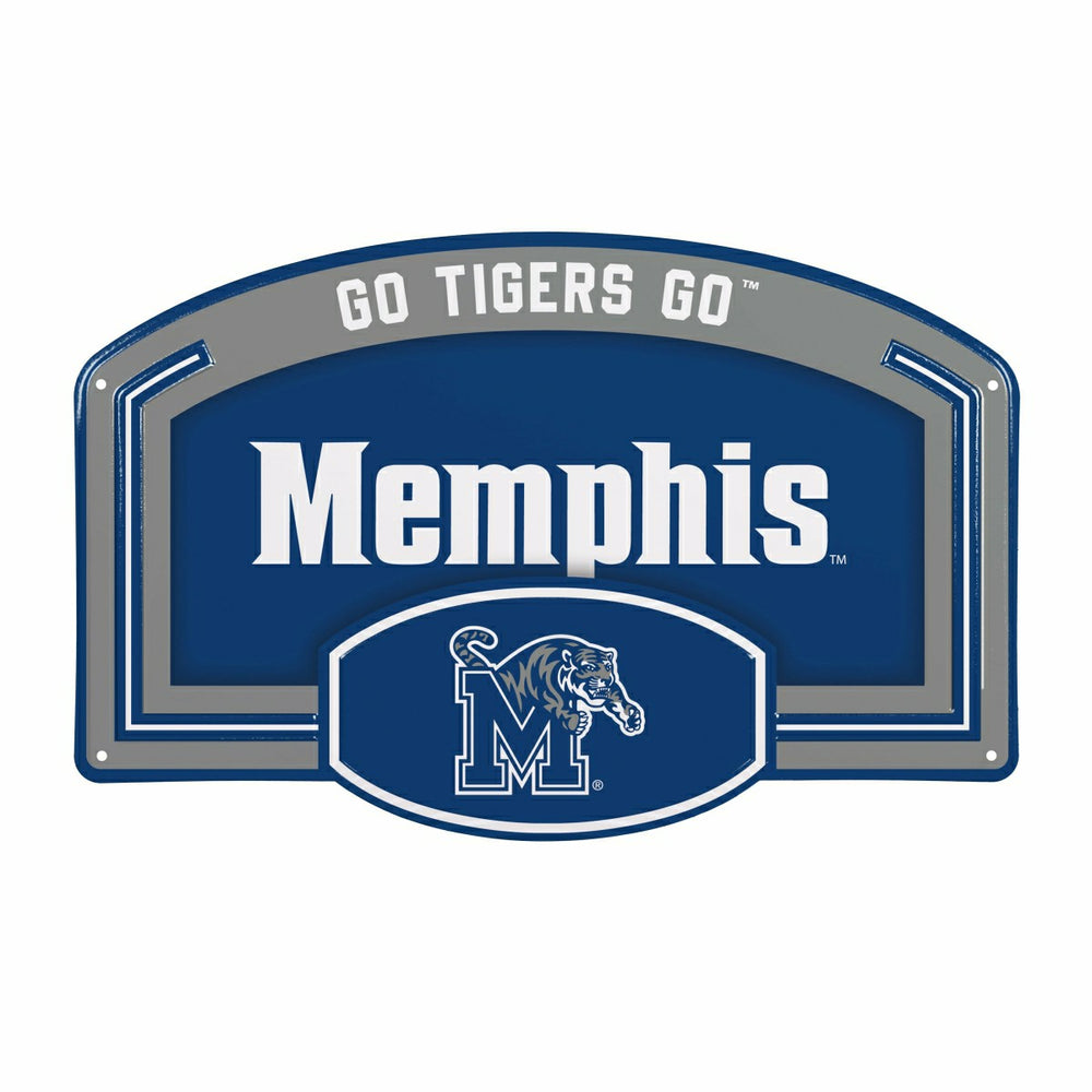 University of Memphis USA Embossed Steel Wall Sign, 11" x 17" - Collegiate Home