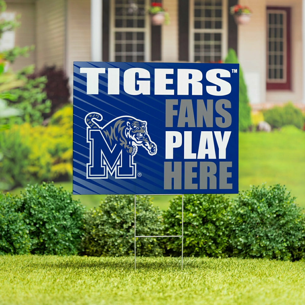 University of Memphis Coroplast Yard Sign "Fans Play Here" - Collegiate Home