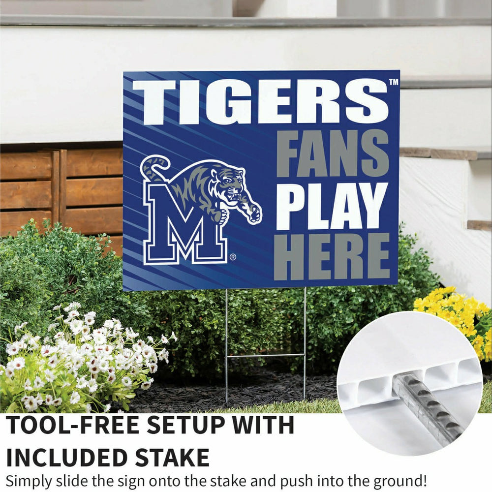 University of Memphis Coroplast Yard Sign "Fans Play Here" - Collegiate Home