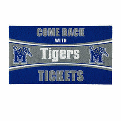 28" x 16" PVC Trapper Mat, Come Back with Tickets, University of Memph - Collegiate