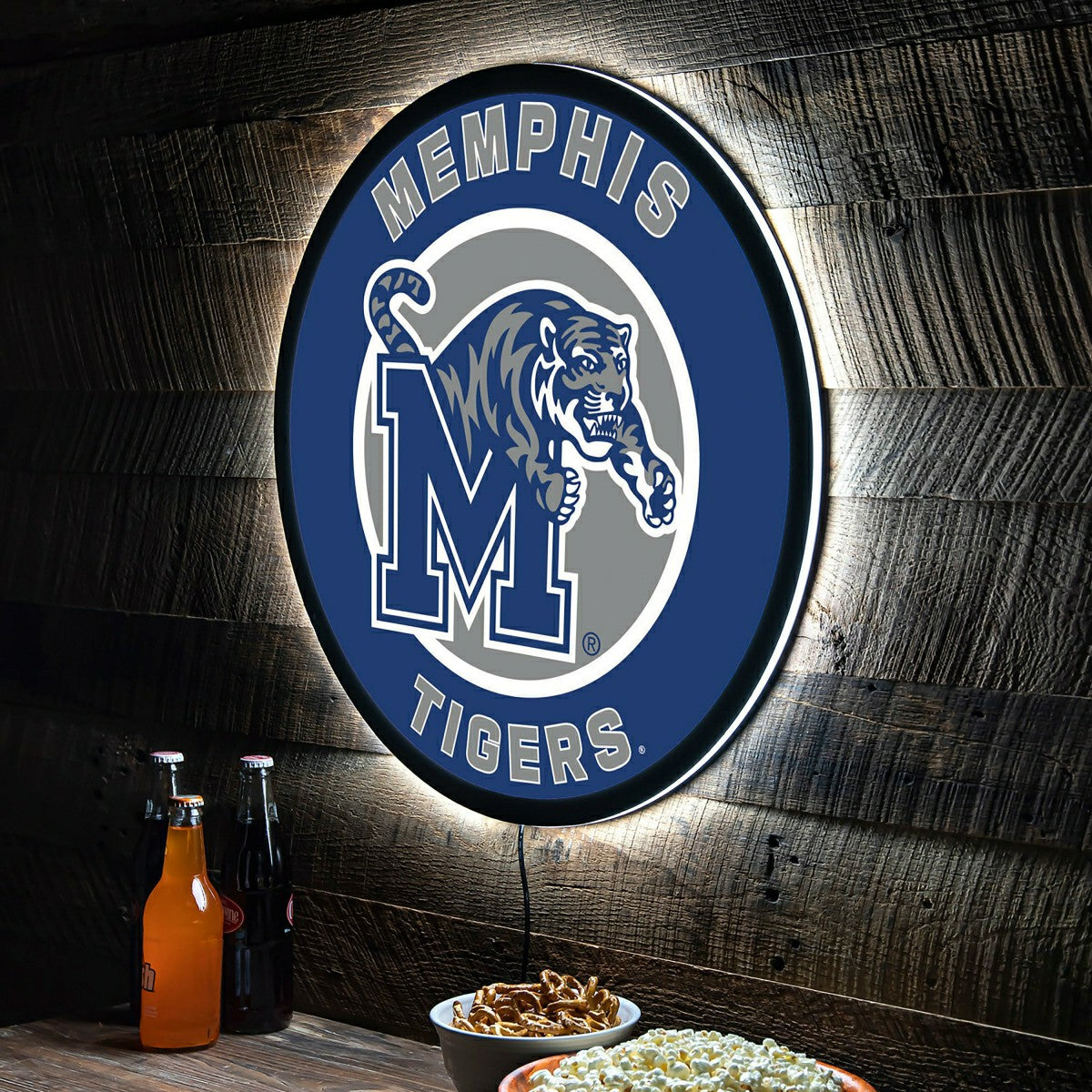 LED Wall Decor, Round, University of Memphis - Collegiate Home