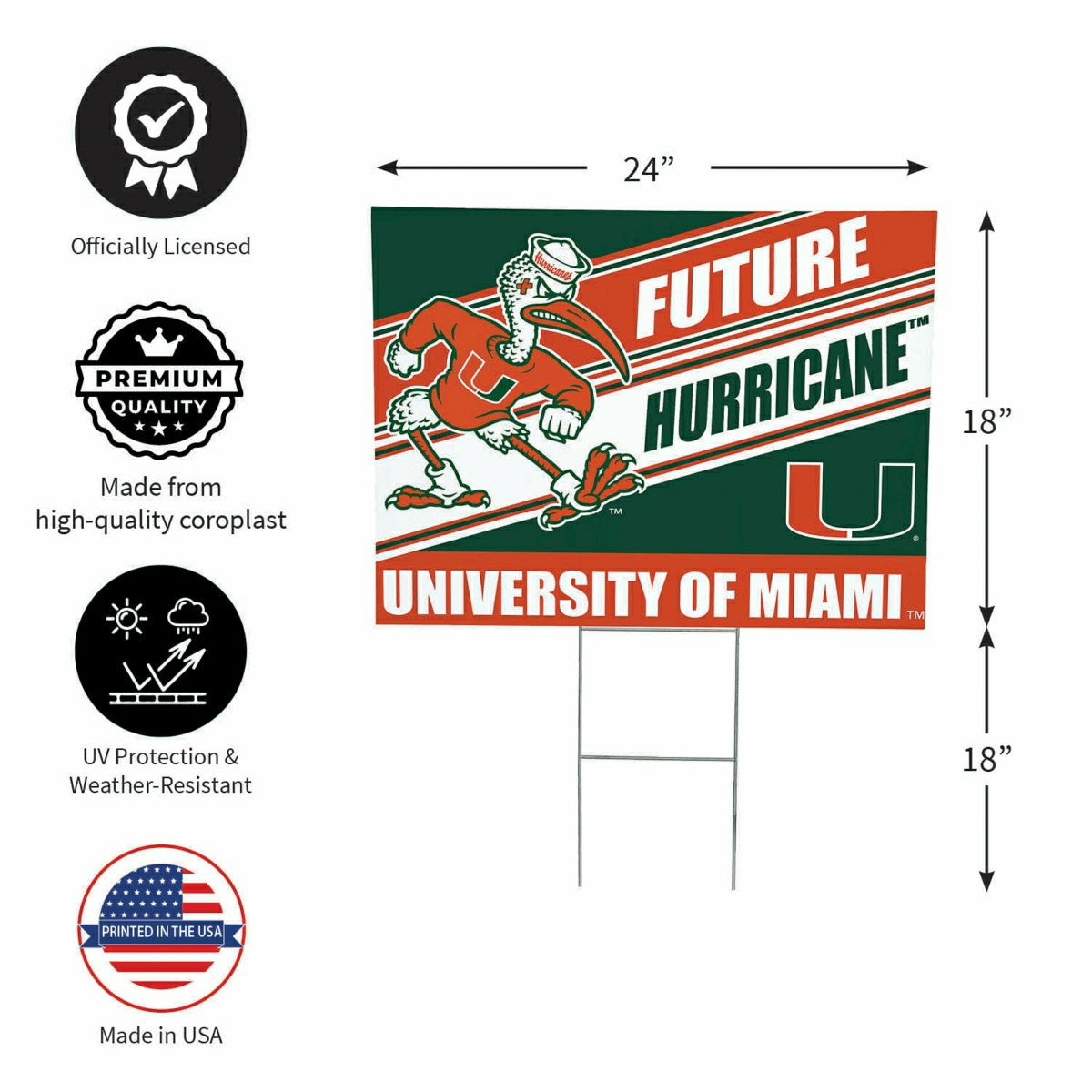 University of Miami Coroplast Yard Sign, Future Student - Collegiate Home