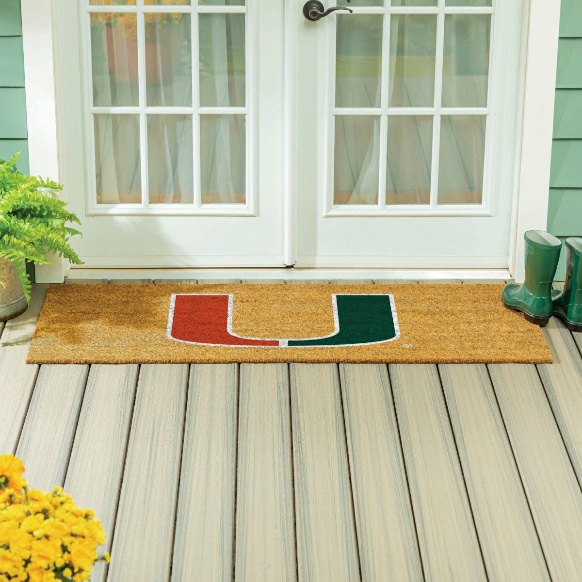 University of Miami Extra Large Full Color Coir Mat, 60"x24" - Collegiate
