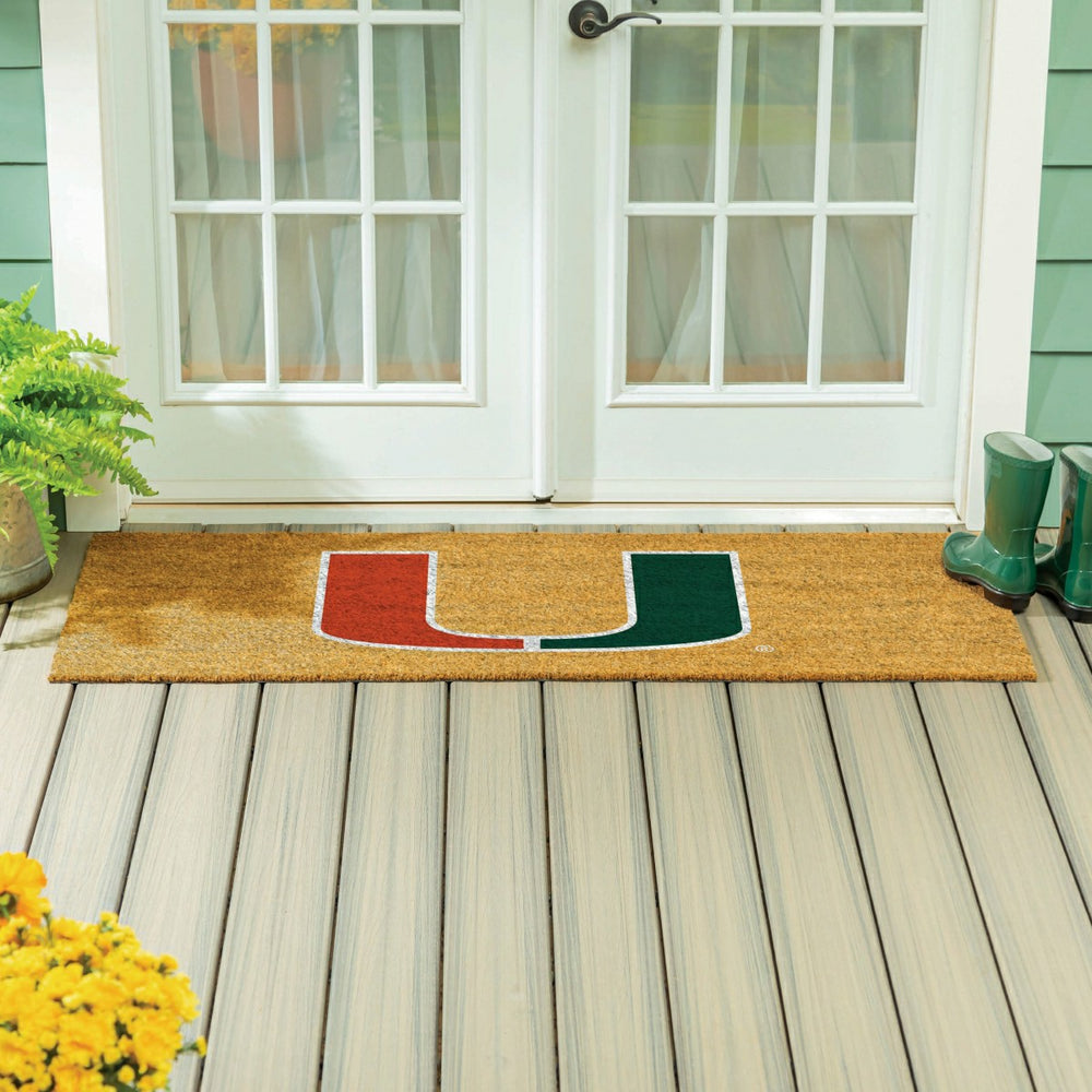 University of Miami Extra Large Full Color Coir Mat, 60"x24" - Collegiate