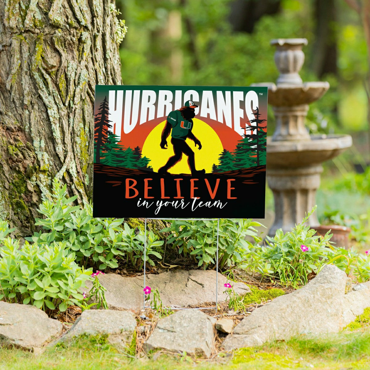 University of Miami Yard Sign, Bigfoot - Collegiate Home