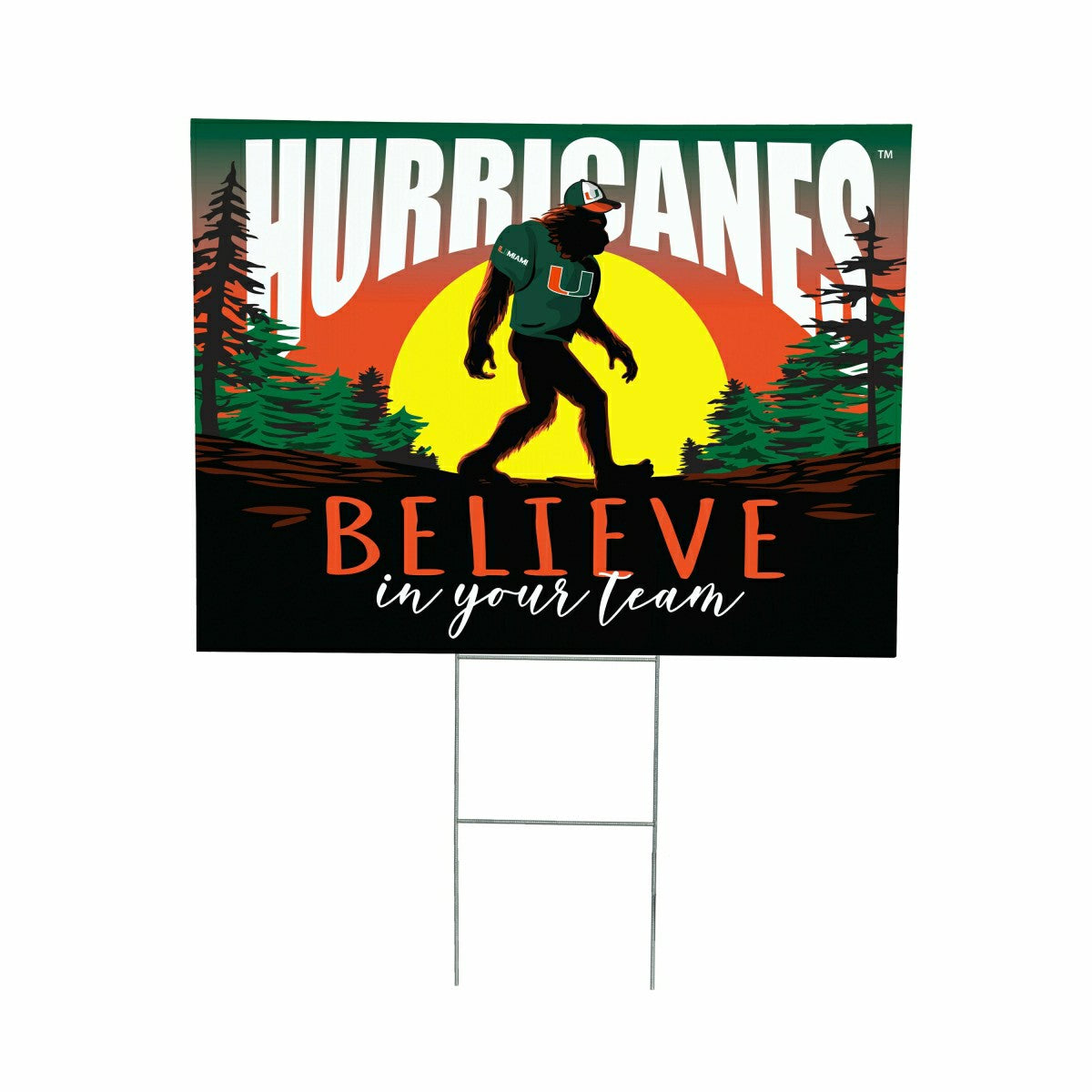 University of Miami Yard Sign, Bigfoot - Collegiate Home