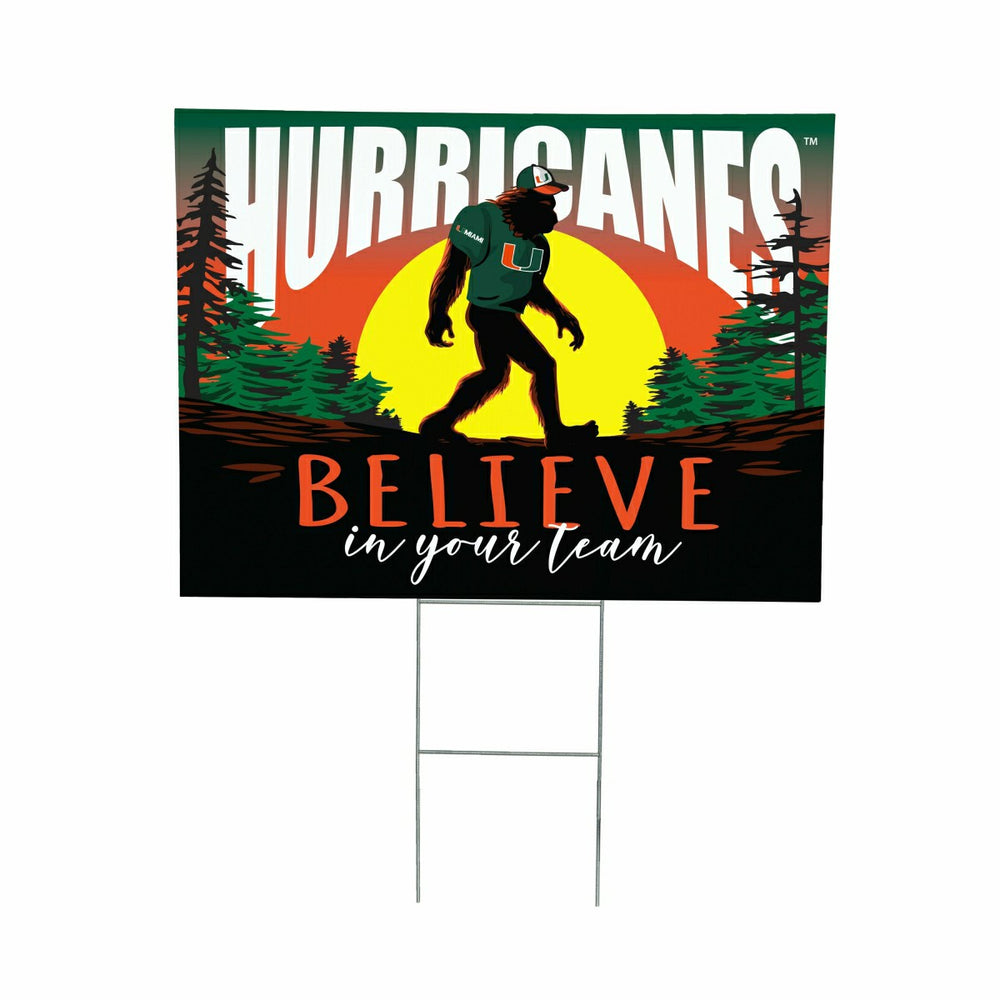 University of Miami Yard Sign, Bigfoot - Collegiate Home